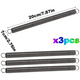 3 pieces 150 mm tension spring, spring steel tension springs, spring steel double hooks, free length spring steel double hooks, replacement compressed spring wire, double hook spring wire, double hook