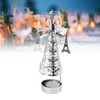 Christmas Tree Carousel Spinning Candle Holder Stainless Steel Rotary Tree