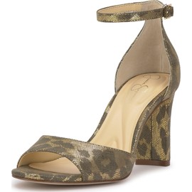 Jessica Simpson Women's Luxcilla Heeled Sandal, Golden Roxy Metallic Leopard, 8.5