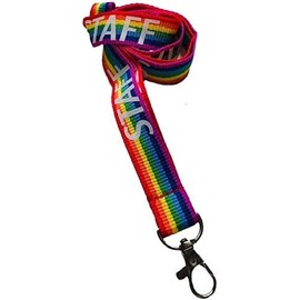 Rainbow Staff Print Lanyard with Safety Breakaway