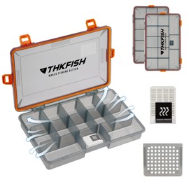 THKFISH Waterproof Fishing Case, 2 Pieces 3600 Fishing Box, Transparent Tackle Box, Fishing Boxes with Removable Dividers, Fishing Bait Box, Fishing Box, Wobbler Box