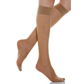 Relaxsan Basic 700[N] (1 Pair - Beige, Sz.3) - 70 denier light support knee high socks 12-17 mmHg