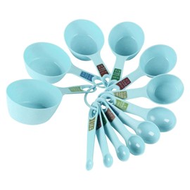 Accessorize Kingdom Kitchen Measuring Set of 12 Piece Cups and Spoons, Sky Blue