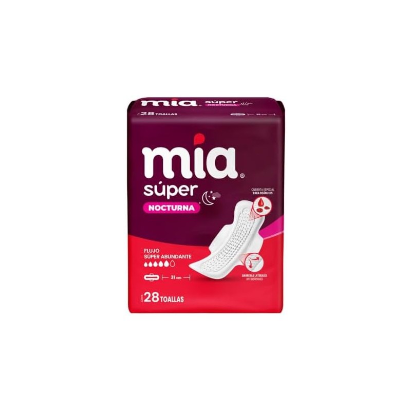 Toalla Femenina Mia Super Noctura 31 cm 28 pzas