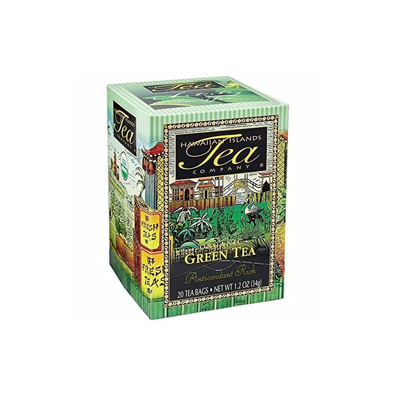 Hawaiian Islands Tea Company Organic Green Tea, All Natural -