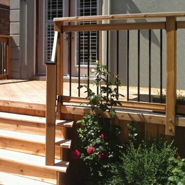 Nuvo Iron CR-26 Contractor Pack of 26 balusters-30 Pack with connectors, 3/4" Round x 26" Long Galvanized Steel Tubing Baluster, Black