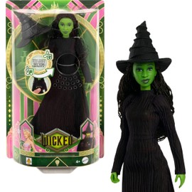 Mattel Universal Wicked Singing Elphaba Fashion Doll & Accessories, Posable with Movie-Inspired Look & Removable Outfit, Sings “Defying Gravity”