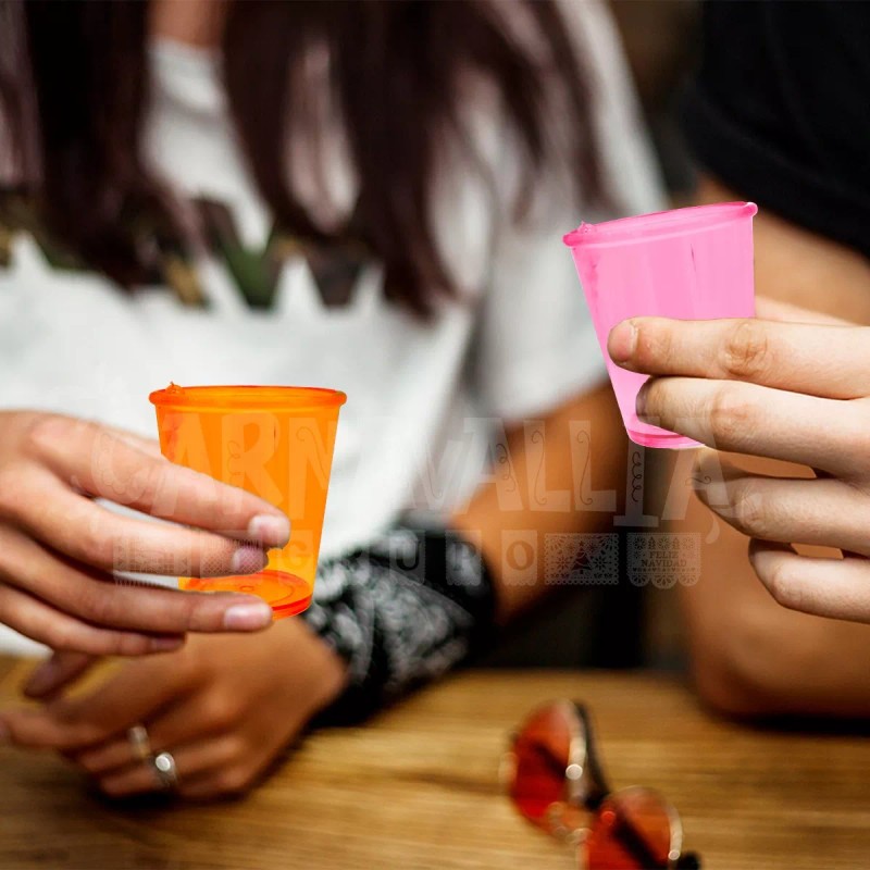 Grupo Carnavallia 12 Collares Shot Transparente Caballito Color Vaso Tequilero