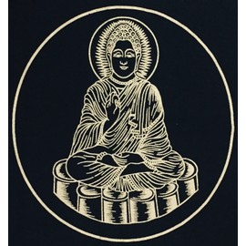 INDIAN CONSIGNERS Tarot Spread Altar Cloth Small 18" Square Wall Hanging Wiccan Witchcraft Wica Wall Hanging (Golden Buddha)