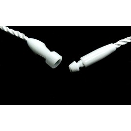 Trimming Shop 100 Pcs White Nylon Hanging Cord with Lock Tags Snap Lock Lock Lock Fasteners Secure Fasteners for Price Tags Fashion Apparel Clothing 7 Inch