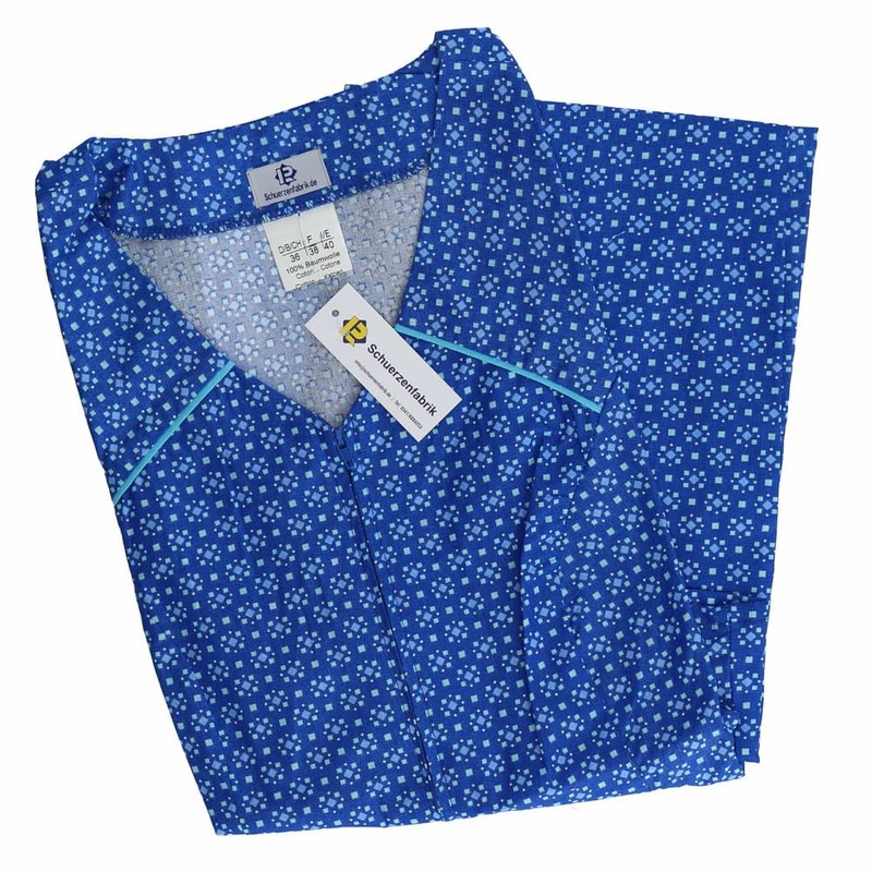 Zip Gown Zip House Dress Cotton Apron Cooking Apron, mid-blue