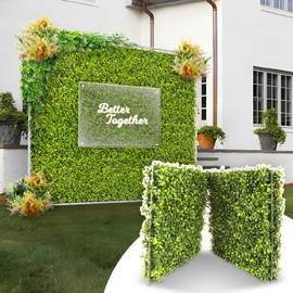 Patio 18"x18" (3PC) Artificial Grass Wall Greenery Backdrop Boxwood Hedge Panels, Faux Ivy Privacy Fence Room Divider Wedding Décor Photo Background Outdoor Garden Planters, Double Side