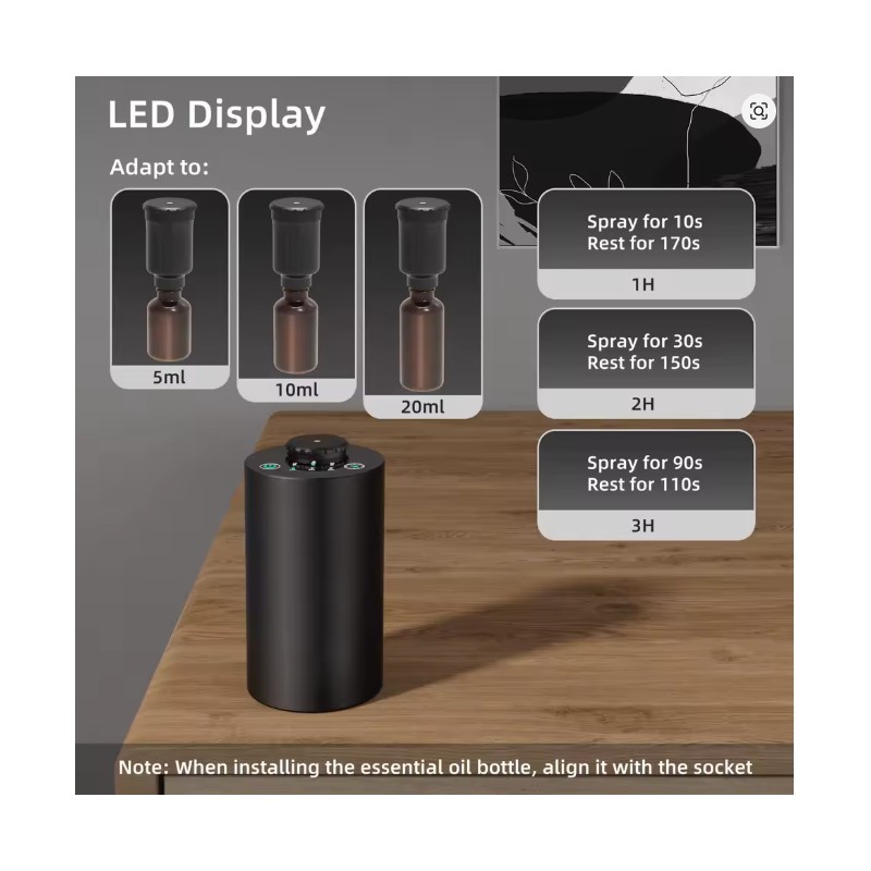 Waterless Essential Oil Diffuser Battery Operated Cordless Aromatherapy Diffuser with