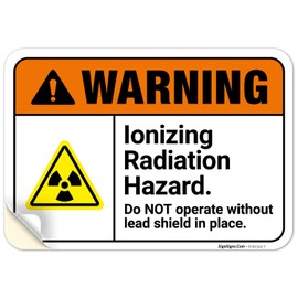 Sigo Signs, Warning Ionizing Radiation Hazard Do Not Operate Without Lead Shield in Place ANSI Sign, 10x7 Inches, 4 Mil Vinyl Decal Stickers Weather Resistant, Made in USA