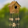 Zaer Ltd. Bronze/Copper Color Hanging Birdhouse Wind Chimes - Silo