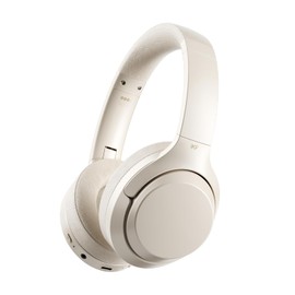 iKF T1 Wireless Headphones, Bluetooth Overhead Headset With Deep Bass, 50H Playtime and Quick Charge, Foldable Lightweight with Multipoint Connection, Clear Calls for Work, Travel (off-White)