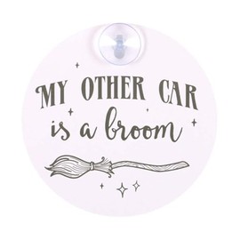 Witchy Car Accessories: Fun Window Sign for Quirky Commute Decor - 'My Other Car is a Broom' - Express Your Inner Witch with the Broomsticks Range