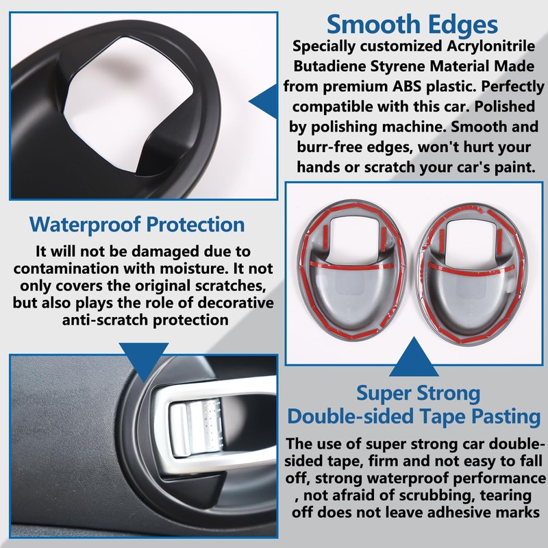 ABS Interior Door Handle Bowl Trim Compatible with Mitsubishi Eclipse
