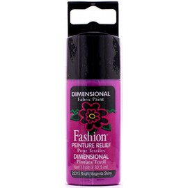 Plaid Fashion Dimensional Fabric Paint in Assorted Colors (1.1-Ounce), Bright Magenta