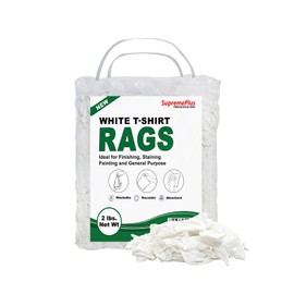 SupremePlus Premium White T-Shirt Cleaning Rags (2 lbs. Bag) – White Cotton Rags for Cleaning, Staining, Painting, Oil, Grease & Dust Removal – Shop Rags Bulk for Multipurpose use