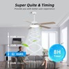 RIENAZA 52 inch Ceiling Fans with Lights and Remote Control,White