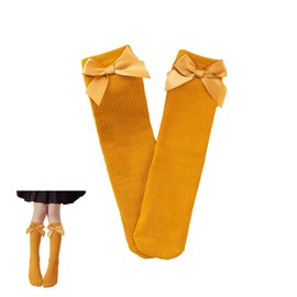 Lyvixora Newborn Baby Girls Socks with Bows - Soft Knee-High Christmas Style, Cute & Long Comfortable Infant Toddler Socks, Warm in Autumn and Winter