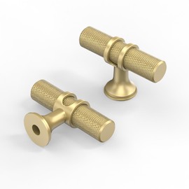 Asidrama 10 Pack Brushed Gold Kitchen Cabinet Knobs Cabinet Hardware Zinc Knobs for Dresser Drawers 4451