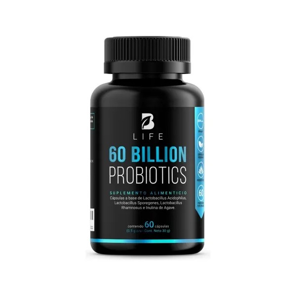60 Billones de Probióticos/prebióticos 60 Cápsulas B Life 30g