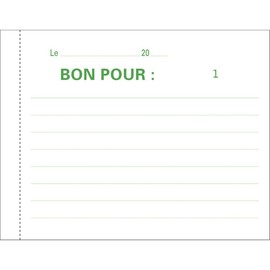 Exacompta - Ref. 13150E - 1 Manifold BON POUR - 50 numbered carbonless sheets in 2 copies (1 original + 1 copy) - format 105 x 135 mm - FSC certified - made in France