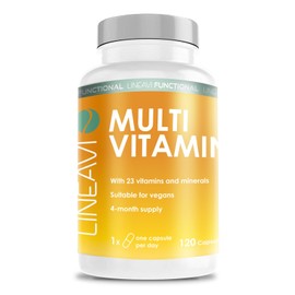LINEAVI Multivitamin 120 Vegan Capsules (4 Month Supply), High Dose with 23 Vitamins and Minerals from A-Z, Supports the Normal Function of the Lmmune System, Made in Germany
