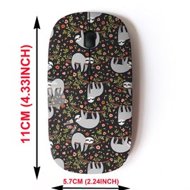 Ratón inalámbrico de 2,4 G con bonito diseño para todos los ordenadores portátiles y ordenadores de sobremesa con nano receptor, divertido perezoso en árbol, rosa y girasol