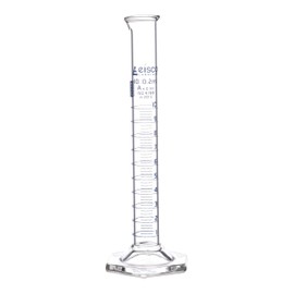 Graduated Cylinder, 10ml - Class A Tolerance ±0.10ml - Hexagonal Base - Blue Graduations - Borosilicate 3.3 Glass - Eisco Labs