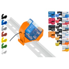 "Mini" DIN Rail Holder for 18 Shellys: 1 Gen3,1PM Gen3,2PM Gen3,i4 Gen3,Plus 1,Plus 1PM,Plus 2PM,Plus i4,Plus 0-10V Dimmer,Wave 1,Wave 1PM,Wave 2PM,Wave Shutter,Wave i4 (Orange)
