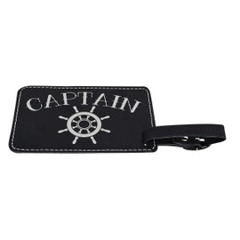 Couples Cruise Luggage Tags Captain & First Mate Matching Luggage Tags for Cruise Ships Gifts 2-pack Laser Engraved Leatherette Luggage Tags Black