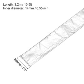 sourcing map Heat Shroud Aluminized Sleeving 9/16" ID x 10.5FT Aluminum Metallic Fiberglass Heat Shroud for Fuel Lines Cables Electrical Wiring