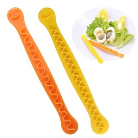 2pcs Egg Cutter For Hard Boiled Eggs,Fancy,Deviled Egg Piping Tool,Egg Slicer,Egg Slicer,Deviled For Hard Boiled Eggs Fancy Cut Edge Zig Zag Eggs Cutter