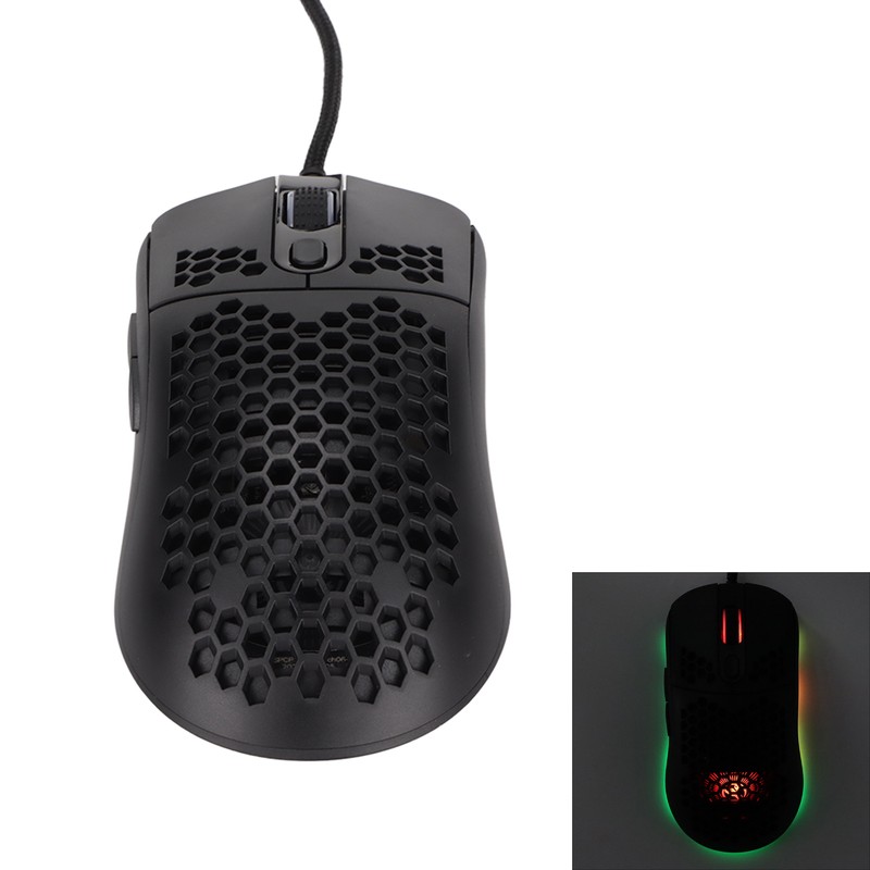Mechanical Mouse RGB Backlight 6400DPI Ergonomic Honeycomb Usb Wired Gaming
