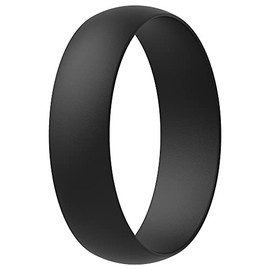 ThunderFit Silicone Wedding Ring for Women - 1 Ring (Women Black, 5 - 5.5 (16.10mm)