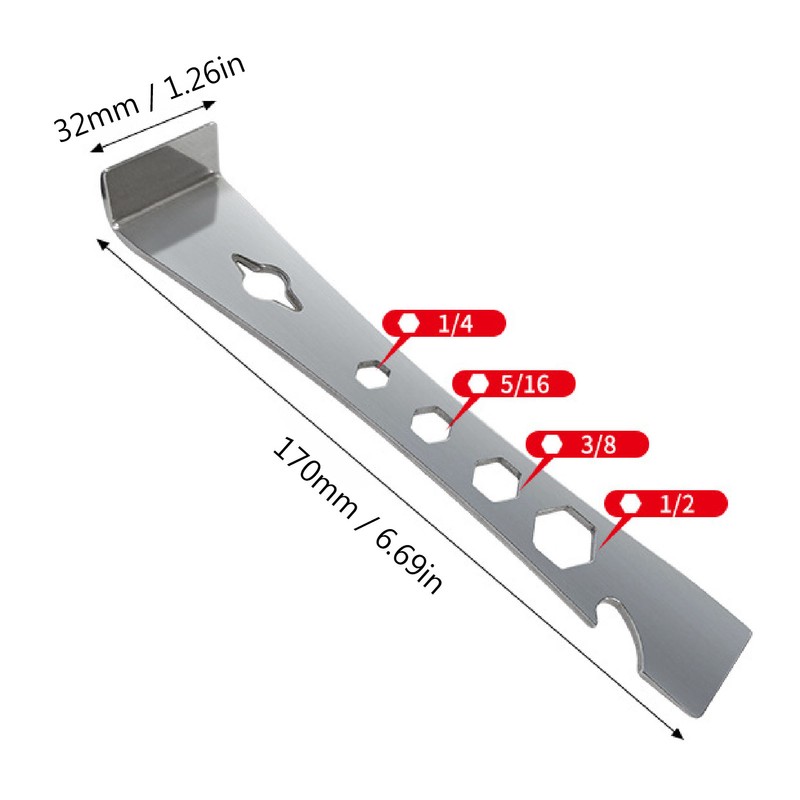 Stainless Steel Pry Bar Multifunctional Pry Bar Scraper for Automotive