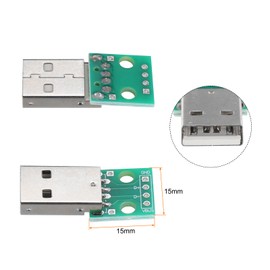 sourcing map 10 Pcs USB Breakout Board USB 2.0 to Dip Adapter Board Male Sockets 4pin 2.54mm with Pin Header