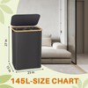 Bathola 145L Laundry Hamper with Lid, 3-Compartment Foldable Laundry Basket