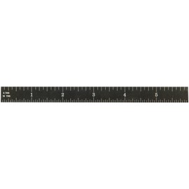 Fowler 52-297-006 Flexible Black Steel EZ Read Rule, 6" Length, 1/2" Width, 0.020" Thickness, 4R Graduation