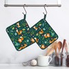FREEBLOSS 2Pcs Fox Pattern Pot Holders for Kitchen Cotton Potholder