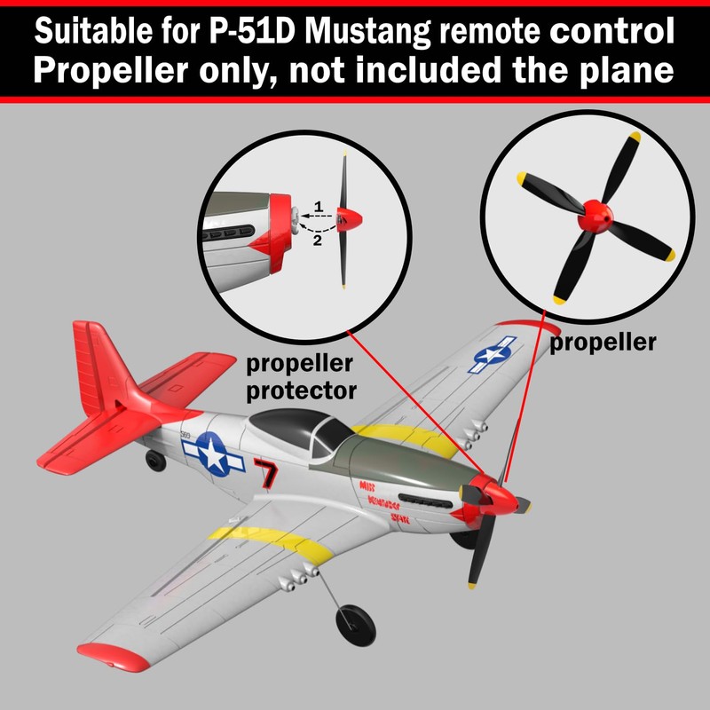 LEAMBE 3 Sets of 4-Blade Propeller Spare Remote Control Airplane