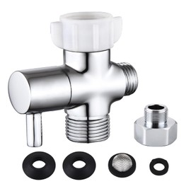 Bidet T Adapter with Shut off Valve,Solid Brass T Valve for Bidet 7/8” X 7/8” X 1/2”or 3/8”,Tee Connector Bidet Attachment for Toilet…