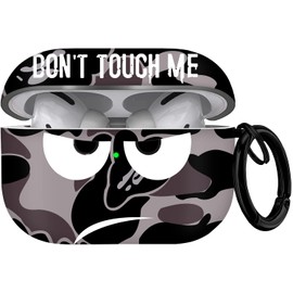 Youtec for Airpods Case, Don't Touch Me Cover with Keychain Soft Cute Shockproof Cover for Women & Men, Compatible with Airpods Pro 2019 Charging Case, Grey