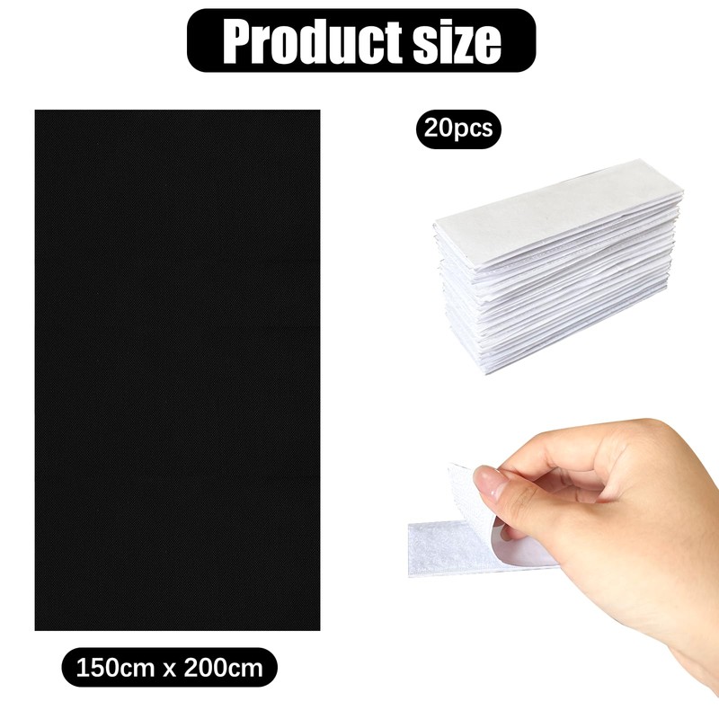 2m x 1.5m Window Blackout, Roof Window Blackout Interior, Without