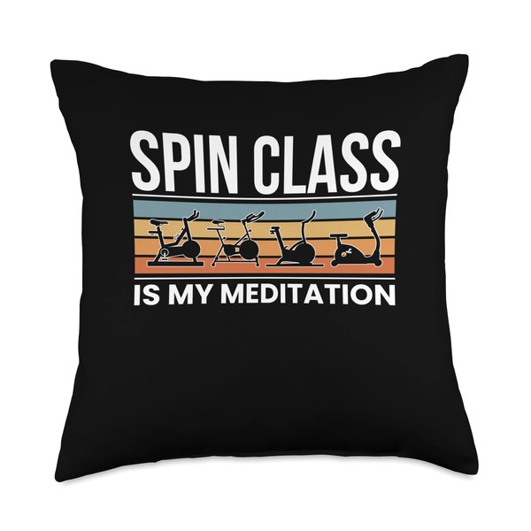 Spin Class Is My Meditaion Spin Cycle Bike Throw Pillow