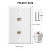 Ethernet Wall Plate, 2 Port Cat6 RJ45 Keystone Inline Coupler