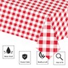 2pcs Red and White Checkered Disposable Tablecloth Table Covers,137*274cm Red